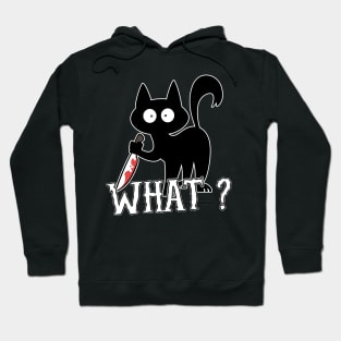 What? Cat Knife Halloween Hoodie